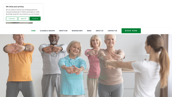 Screenshot of the Newport Village Hall website