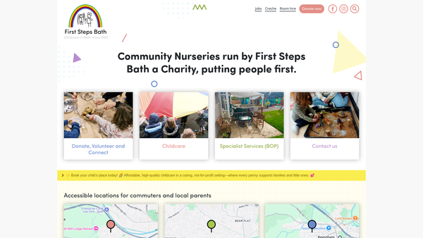 Screenshot of the First Steps (Bath) website
