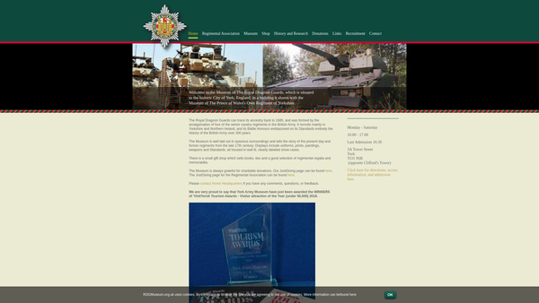 Screenshot of the The Regimental Charity Of The Royal Dragoon Guards website