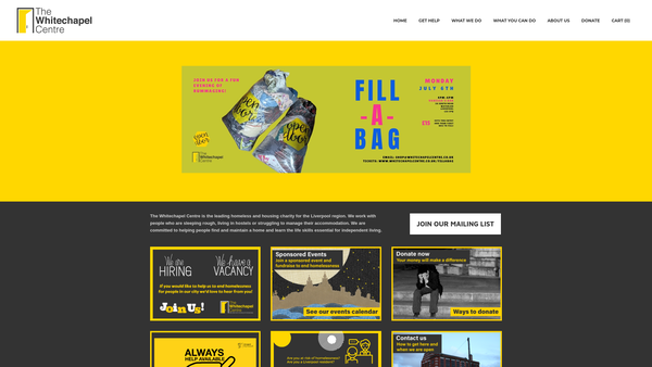 Screenshot of the Whitechapel Centre website