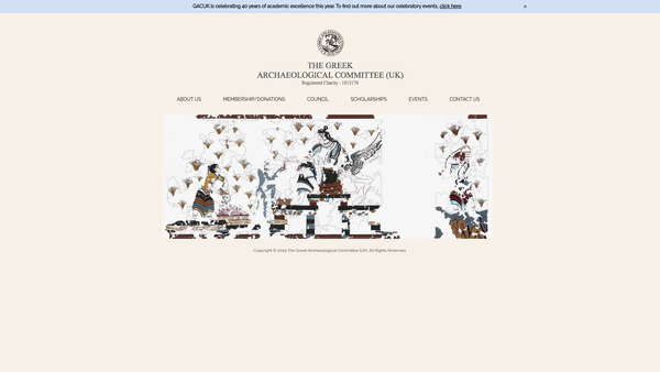 Screenshot of the Greek Archaeological Committee (UK) website