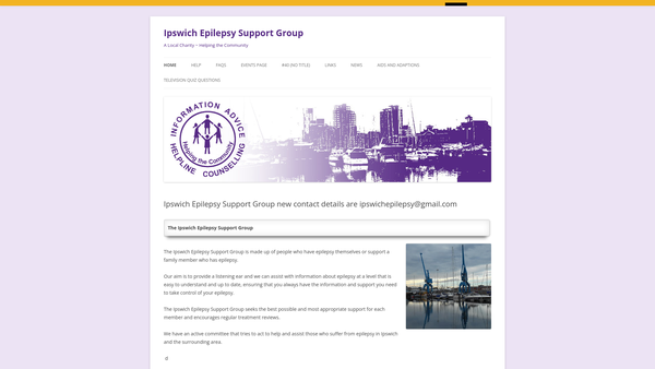Screenshot of the Ipswich Epilepsy Support Group website
