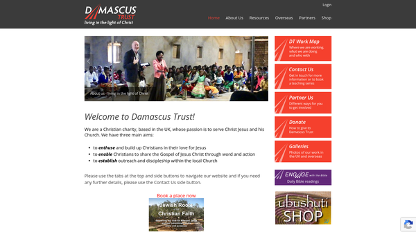 Screenshot of the The Damascus Trust website