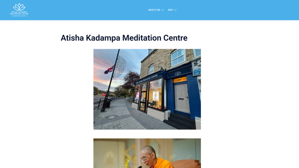 Screenshot of the Atisha Centre website