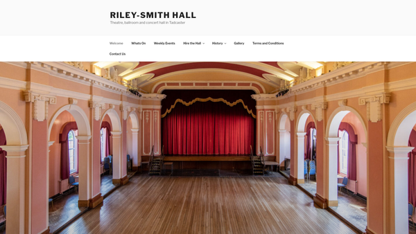 Screenshot of the The Riley Smith Hall Charitable Company website