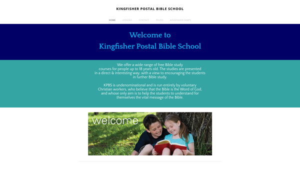 Screenshot of the The Kingfisher Christian Camp Trust website
