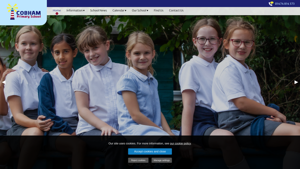 Screenshot of the Cobham County Primary School Parent Teacher Association website