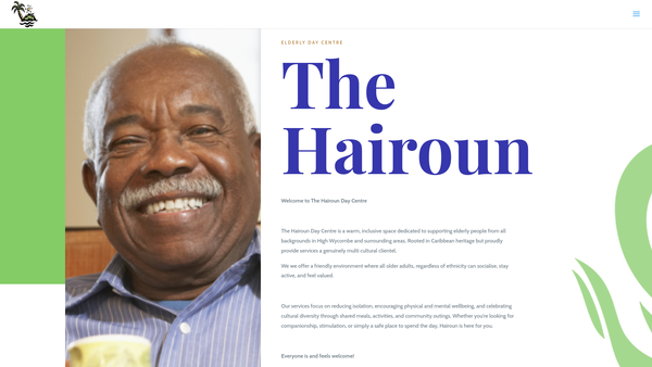 Screenshot of the The Caribbean Elderly Hairoun Day Centre website