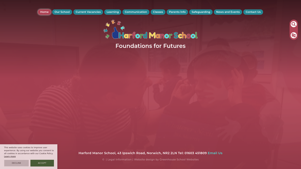 Screenshot of the Friends Of Harford Manor School website