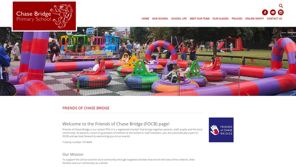 Screenshot of the Friends Of Chase Bridge website