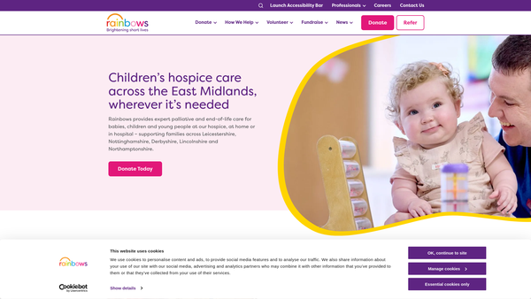 Screenshot of the Cope Childrens Trust website