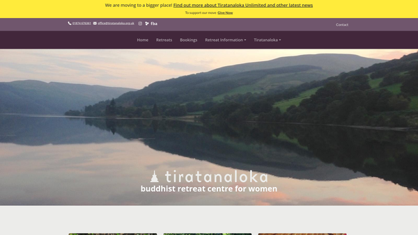 Screenshot of the Triratna Sarana website