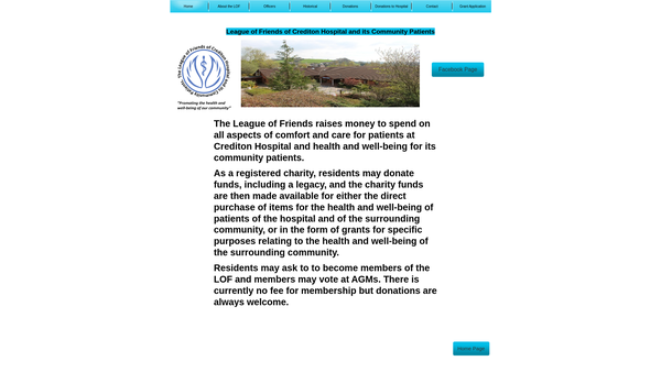 Screenshot of the The League Of Friends Of Crediton Hospital And Its Community Patients website