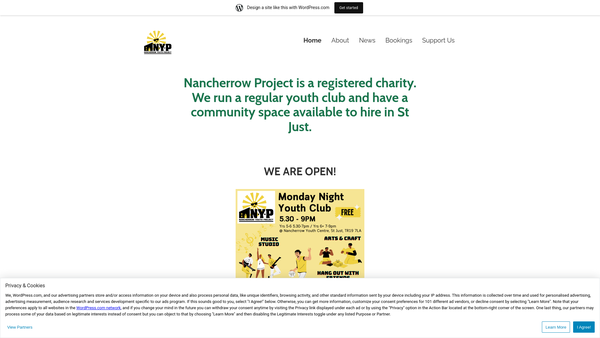 Screenshot of the Nancherrow Project website