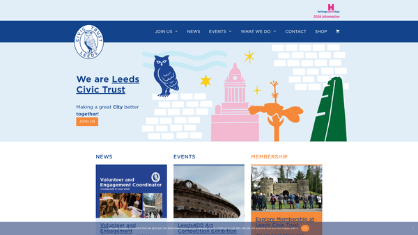 Screenshot of the Leeds Civic Trust website