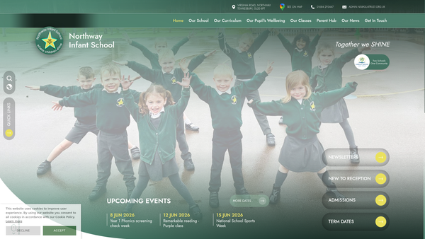 Screenshot of the Northway Infants Home And School Association website