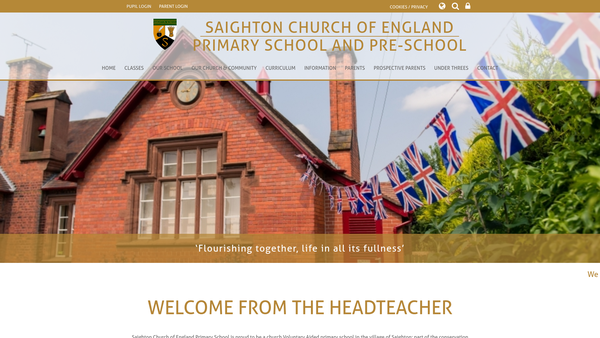 Screenshot of the Saighton School Trust website