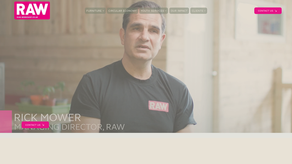 Screenshot of the Raw Workshop website