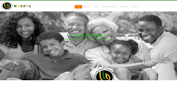 Screenshot of the West Midlands Caribbean Parents And Friends Association website