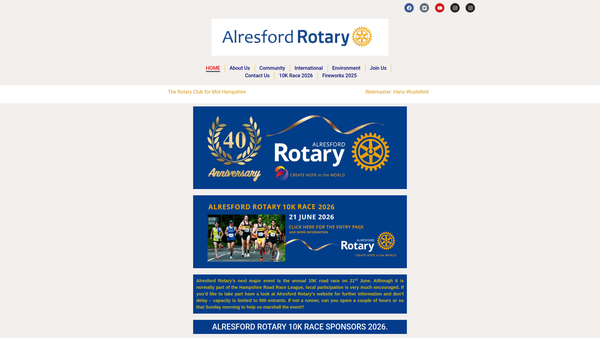 Screenshot of the Rotary Club Of Alresford Trust Fund website