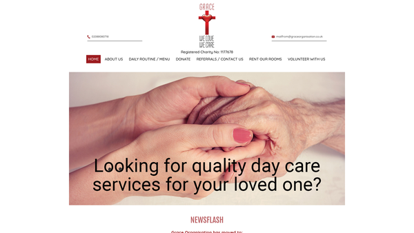 Screenshot of the The Grace Organisation website