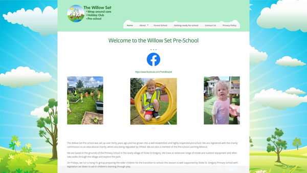 Screenshot of the The Willow Set Pre-School website