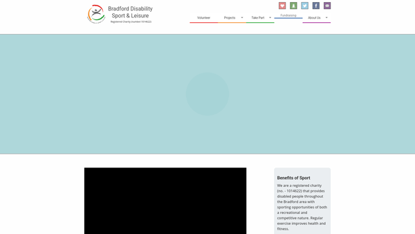 Screenshot of the Bradford Disability Sport And Leisure website