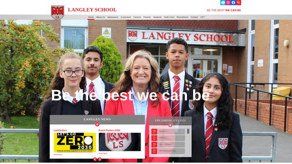Screenshot of the Langley School Parent Teacher Association website