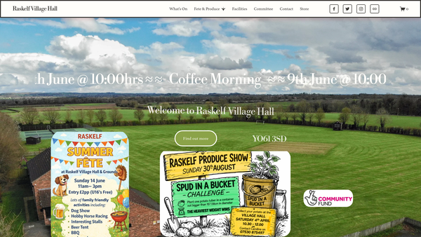 Screenshot of the Raskelf Recreation And Leisure Association website