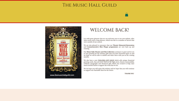Screenshot of the The Music Hall Guild Of Great Britain And America & The Theatre And Film Guild And The Literary Guild website