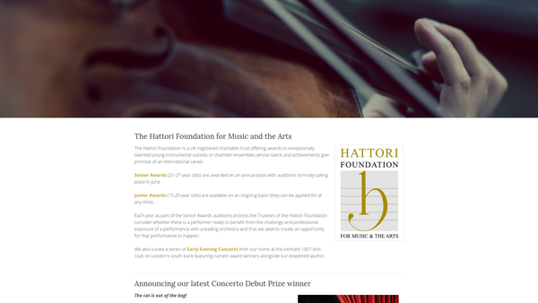 Screenshot of the Hattori Foundation website