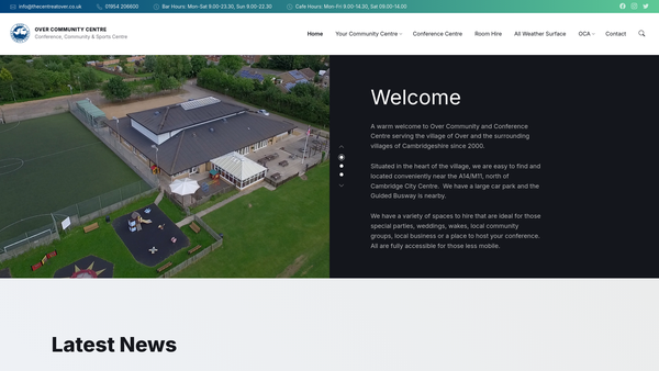 Screenshot of the Over Community Association website