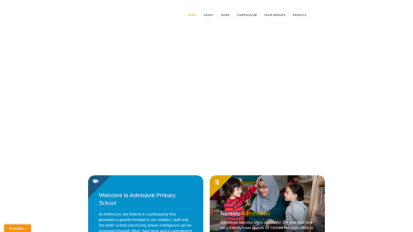 Screenshot of the Ashmount Parent Teacher Association website