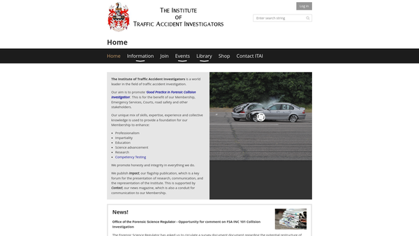 Screenshot of the The Institute Of Traffic Accident Investigators website