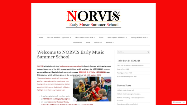 Screenshot of the Norvis website
