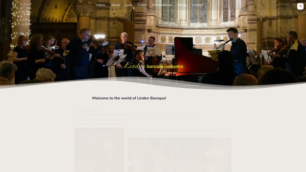 Screenshot of the Linden Baroque Orchestral Society website
