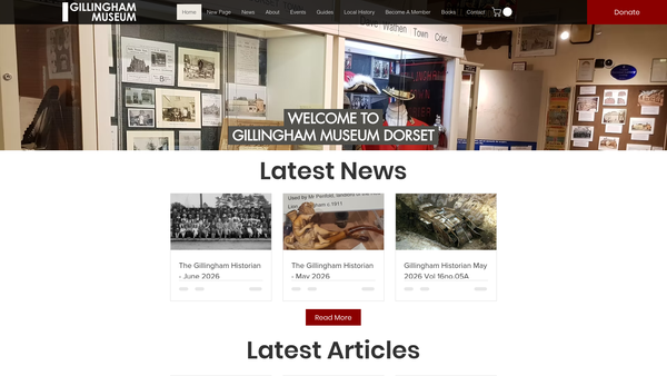 Screenshot of the Gillingham Local History Society website