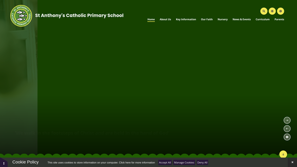 Screenshot of the St Anthony's Catholic Primary School PTFA website