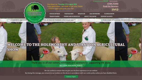 Screenshot of the Holsworthy And Stratton Agricultural Association website