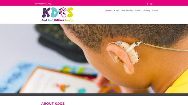 Screenshot of the Kent Deaf Childrens Society website