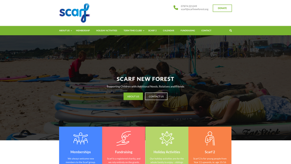 Screenshot of the Scarf website