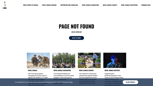 Screenshot of the Queens Gurkha Signals Trust Fund website