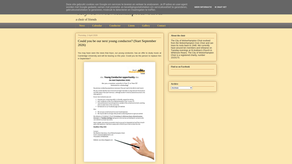 Screenshot of the City Of Wolverhampton Choir website