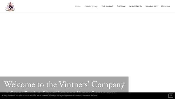 Screenshot of the The Vintners' Foundation website