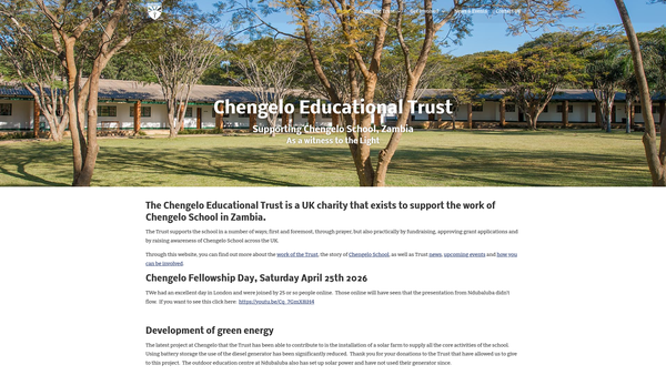 Screenshot of the Chengelo Educational Trust (UK) website