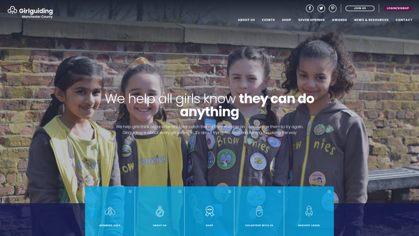 Screenshot of the The Guide Association County Of Manchester website