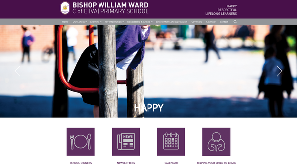 Screenshot of the The Bishop William Ward School Association website