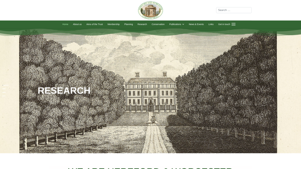 Screenshot of the Hereford And Worcester Gardens Trust website