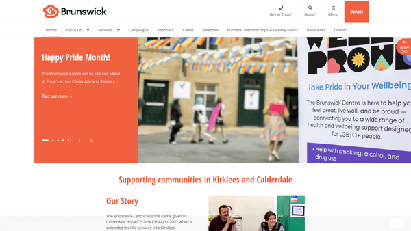 Screenshot of the Brunswick Centre website