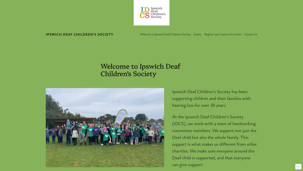 Screenshot of the Ipswich Deaf Children's Society website
